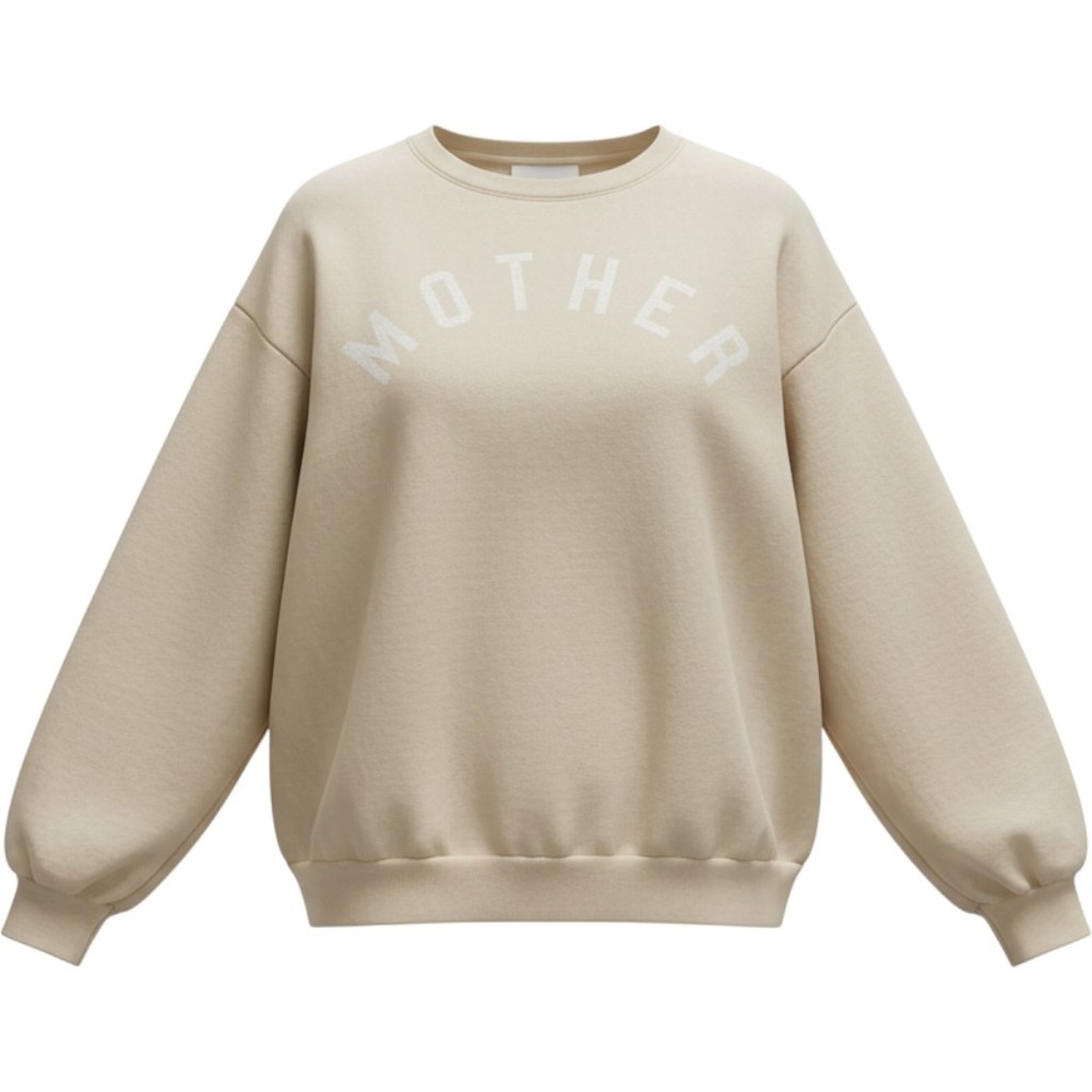 Mother Denim Sweatshirt The Step It Up Graphic Women XL Tan Excellent Oversized